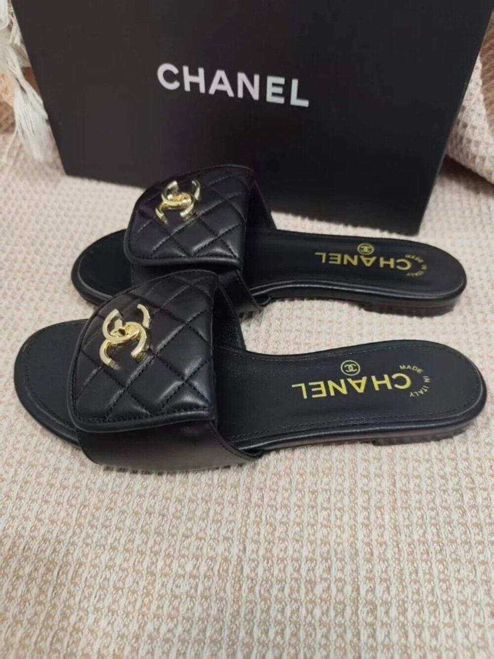Chanel Black Leather Sandals - Picture 4 of 5